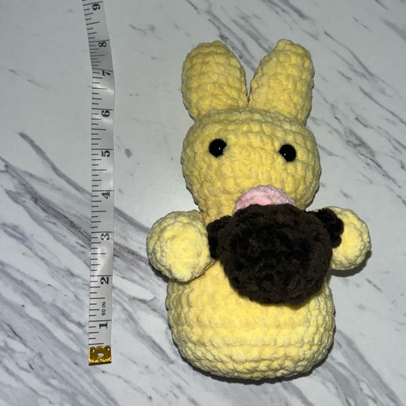Bunny Holding Basket with Easter Egg Crochet Plushie - Picture 4 of 4